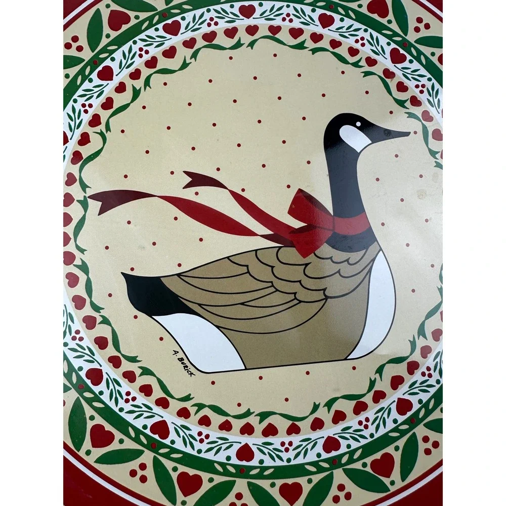 Vintage Goose Decorative Tin Serving Tray Country Farmhouse Kitchen Decor‎ 13in